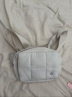 Lululemon Light Gray Quilted Belt Bag